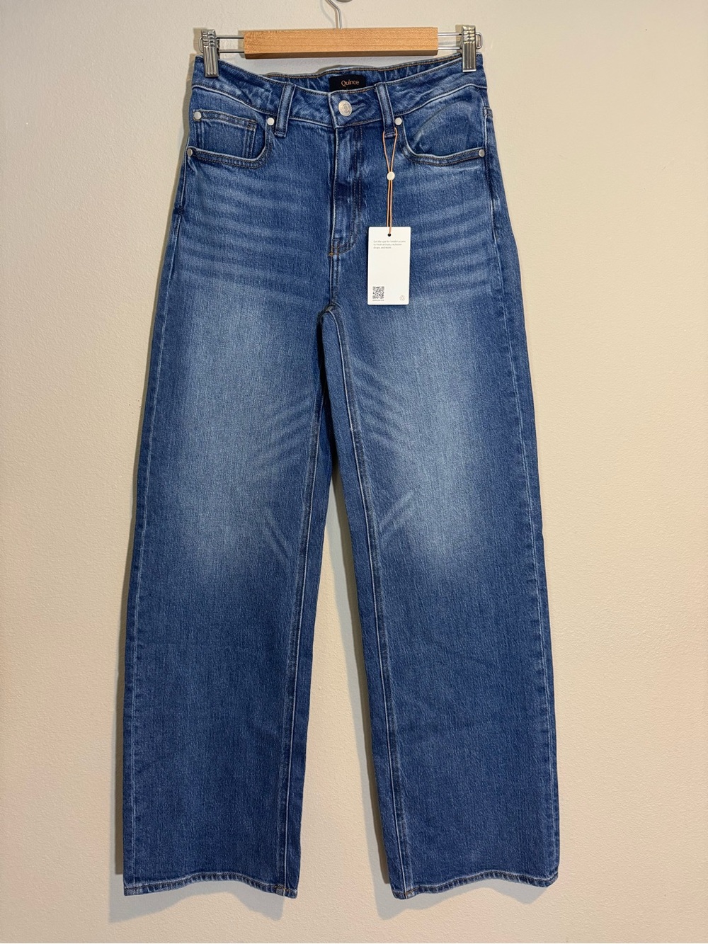 Quince Bella Stretch Relaxed Straight Jeans Long Atlantic Blue - Picture 3 of 8